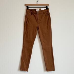 Ann Taylor LOFT The Skinny Mid Rise Regular Fit Brown 25/0 5 Pocket Zip Stretch